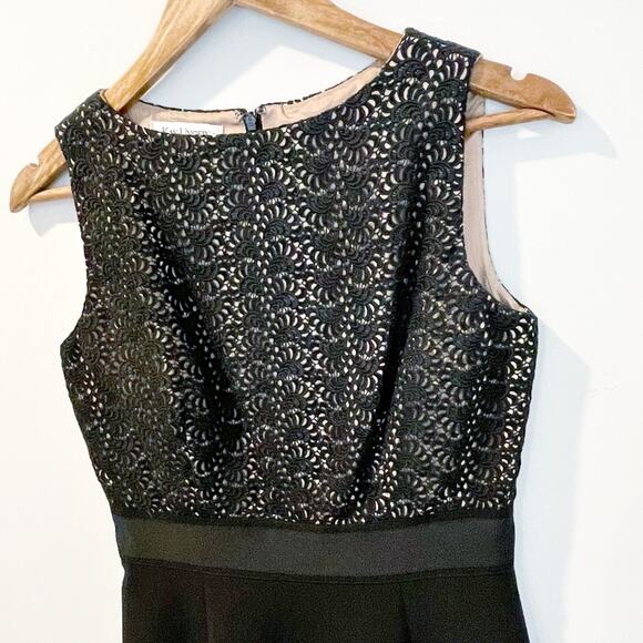 Kay Unger Lace Overlay Sheath Dress Black Size 4 LIKE NEW - Picture 12 of 16